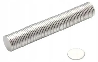 Produktbild von Neodym-Zylindermagnet MW 9,5 x 1 mm N38, 100 Stück