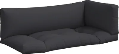 Produktbild von vidaXL Palettenkissen 3-tlg. Schwarz Stoff