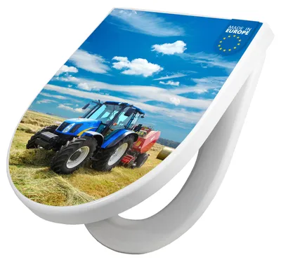 Produktbild von WC Sitz mit Absenkautomatik D Form Motiv Traktor [TDW3 10128]