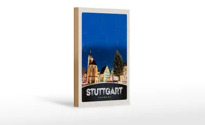 Produktbild von Holzschild Reise 12x18 cm Stuttgart Altstadt Gebäude Architektur