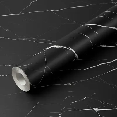 Produktbild von Selbstklebende Marmorfolie in Schwarz und Weiß, Meterware – 60 cm x 50 m