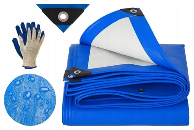 Image de Ekspand | Bâche résistante - Bleu - 3 m x 3 m - 75 g/m² - Imperméable - Résistante aux UV