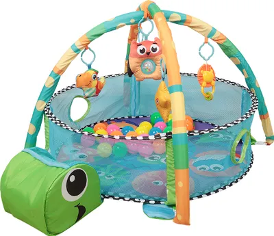 Produktbild von 3 in 1 Schildkröte Spieldecke Baby Spielmatte mit Spielbögen Bälle Bällebad Krabbeldecke Erlebnisdecke Spieldecke Lernmatte