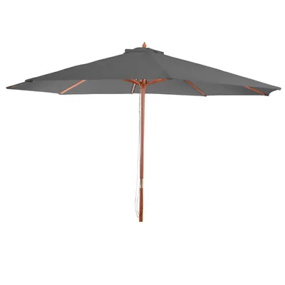 Produktbild von Sonnenschirm Florida, Gartenschirm Marktschirm, Ø 3,5m Polyester/Holz 7kg  dunkelgrau