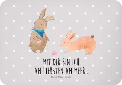 Produktbild von Mr. & Mrs. Panda magnet Hasen Muschel - Grau Pastell - Geschenk, büromagnet, Meer, Notizhalter, Muscheln, Kühlschrankmagnet, rechteckmagnet, whiteboardmagnet, Muttertag