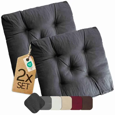 Obrázok produktu pre Vankúš na sedenie stoličky v interiéri a exteriéri sada 2 vankúšov 42x42 cm - antracit - etérea Heidi vankúš na stoličku