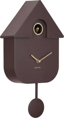 Obrázek produktu pro Karlsson - Nástěnné hodiny Modern Cuckoo Oro - hnědé - 21,5 x 8,5 x 41 cm