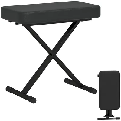 Immagine prodotto di Sgabello per Pianoforte Pieghevole e Regolabile 60x32x53-63 cm in Finto cuoio Nero
