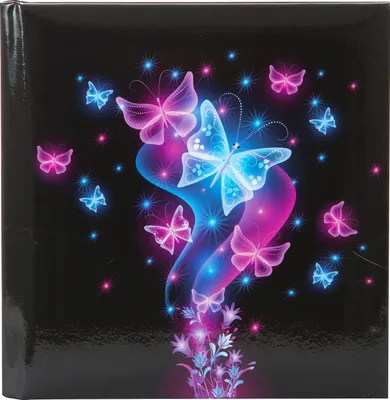 Produktbild von goldbuch Poesiealbum Schmetterling, Notizbuch mit 96 weißen Seiten, Tagebuch, Einband aus Kunstdruck, Journal für Kinder und Erwachsene, Format 16,5x16,5 cm, fadengeheftet, Schwarz / Blau /Pink