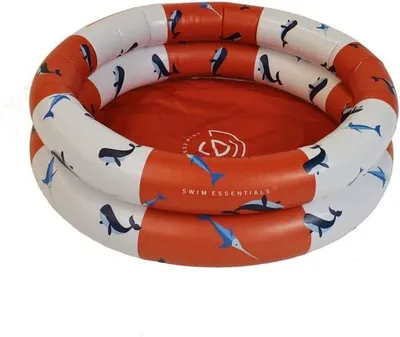 Produktbild von Swim Essentials Ocean Stripes, Aufblasbarer Pool, 15 l, Rund, PVC, Rot, Weiß
