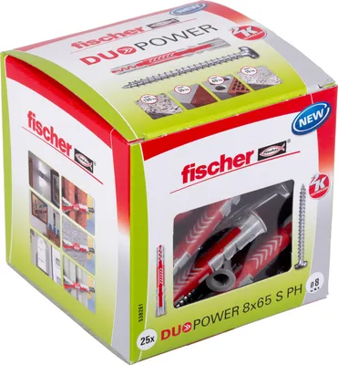 Zdjęcie produktu dla fischer 538261 fischer DuoPower 8x65 S PH 2K 538261 Dübel mit Schrauben Ø 8 mm x 65  mm, 25 St.