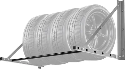 Zdjęcie produktu dla Regał na opony VEVOR Regał garażowy do montażu ściennego 812-1219 mm regulowany, Q235 Wysokowydajny stalowy regał do przechowywania opon standardowych (R355,6 do R508 mm), maks. nośność 136 kg