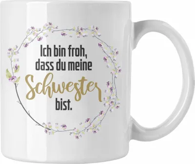 Produktbild von Trendation - Beste Schwester Tasse Spruch Geschenkidee Geburtstag Schwester von Schwester (Weiß)