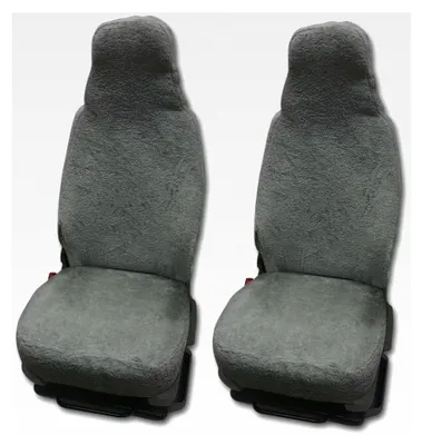 Produktbild von Universelle Sitzbezüge für Pilotsitze und Wohnmobile - 2 Stück - 100% Frottee - grau