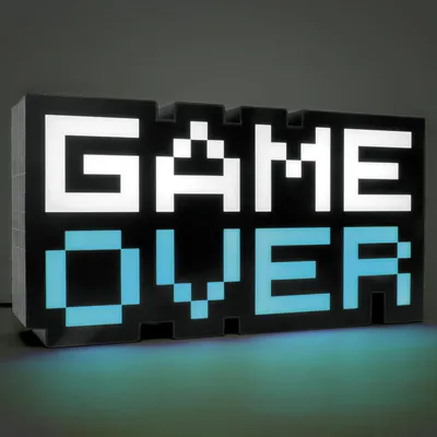 Obrázok produktu pre Paladone Game Over, Svetelný box, Čierna, Biela, 1 žiaroviek, USB, 300 mm, 450 g