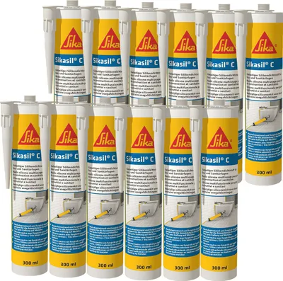 Produktbild von 12x Sika Bausilikon Sikasil C 300ml Transparent