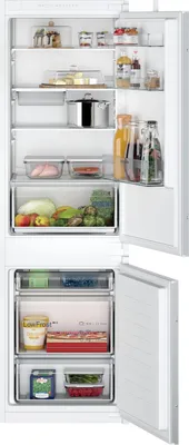 Image de Siemens iQ100, Réfrigérateur-congélateur encastrable avec partie congélation en bas, 177.2 x 54.1 cm, Charnière traînante, KI86V5SE0