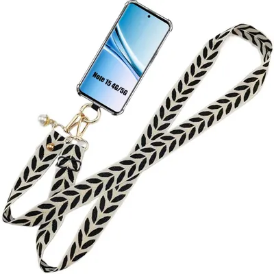 Image de Coque pour Xiaomi Redmi Note 15 5G/4G, Silicone Antichoc avec Bandoulière Noire Amovible