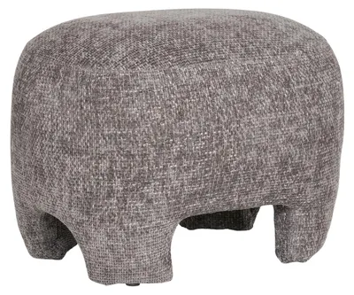 Produktbild von Nazare - Gepolsterter Pouf aus grauem Stoff 53x41x38 cm