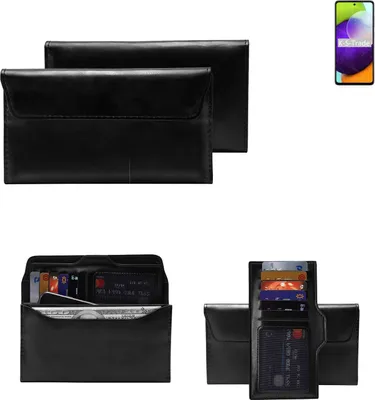 Produktbild von K-S-Trade Handy Hülle kompatibel mit Samsung Galaxy A52 Schutz Hülle Tasche Schutz Case Handytasche Kunstleder schwarz, 1x