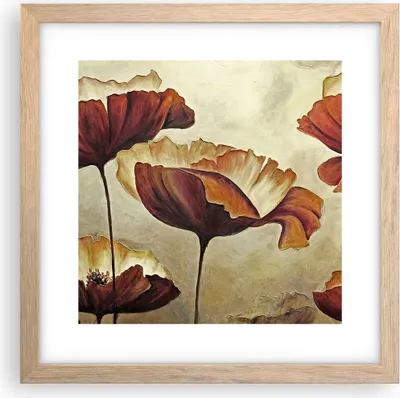 Produktbild von Gerahmtes Poster - Rahmen in heller Eiche - Mohn Blume Wiese - 30x30 cm - Wand Bild - Wanddeko - Wandbilder - Kunstposter - Wandposter - Bilderrahmen - Bilder - Kunstdruck - Wandbild - P2NAC30x30-3760