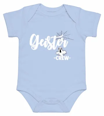 Image de Body pour bébé, motif Halloween (fantômes), couleur bleu clair, taille 6/12 mois