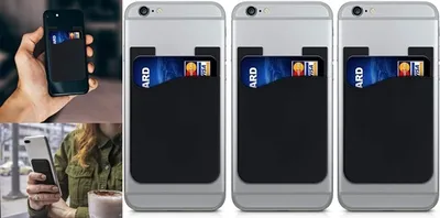 Produktbild von GKA 3 Stück Kartenhalter Hülle für Smartphone Handy selbstklebend Silikon Kreditkartenhalter Kartenetui Kreditkarte EC Karten Karten Etui Kartenfach
