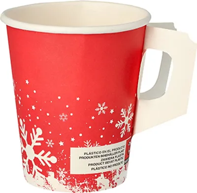 Produktbild von Papstar Trinkbecher mit Henkel, Pappe 0,2 l Ø 8 cm · 9,3 cm "Winter Time", 20 x  50 Stück