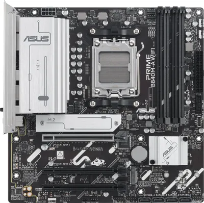 Produktbild von ASUS PRIME B840M-A WIFI, AMD, Sockel AM5, AMD Ryzen 7000 Series, AMD Ryzen 8000 Series, AMD Ryzen 9000 Series, Sockel AM5, DDR5-SDRAM, 192 GB