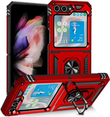 Produktbild von König Design Hülle kompatibel mit Samsung Galaxy Z Flip5 5G Kunststoff Soft Handyhülle - Handy Case Rot