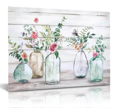 Produktbild von Solidchoice – Botanisches Wandbild mit Blumen für Wohnzimmer und Badezimmer