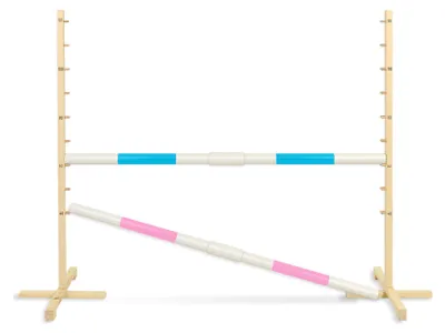 Obrázek produktu pro Skoková překážka pro hobby koně 160 cm, v-120 cm, dva paprsky - světle modrý a světle růžový