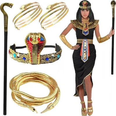 Productafbeelding van 5-delige Egyptische Kostuumaccessoires Set voor Dames - Cleopatra Stijl