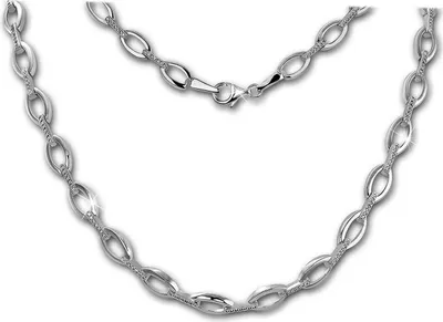 Produktbild von SilberDream Halskette 925er Sterling Silber Halsschmuck oval weiß Damen SDK449W