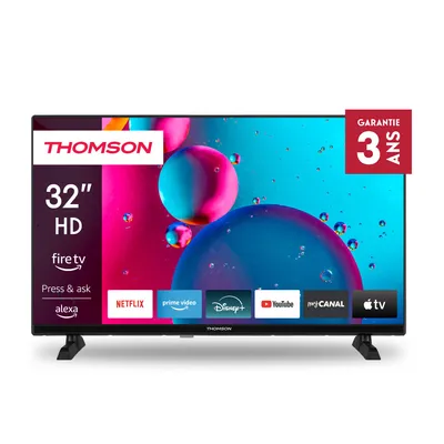 Image de Thomson 32 pouces (82 cm) HD LED Fire TV avecvocale Alexa, AirPlay, triple tuner, Bluetooth 5.0, HDMI, AV IN, CI+, USB - 32HF2S34 - 2025