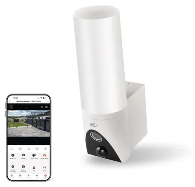 GoSmart Rotierende Outdoor IP Kamera mit WiFi und Licht IP-310 TORCH, weiß