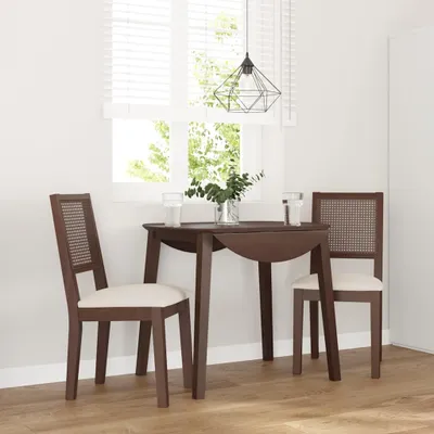 Produktbild von Esszimmerstühle mit Kissen 2 Stk. Braun Massivholz Gummibaum, Esszimmerstühle DesignMöbel