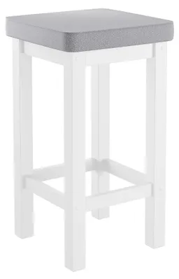 Produktbild von Holzhocker Barhocker mit verschiedenen Polsterfarben 60 cm hoch Kiefer weiß V-90.71-44WP