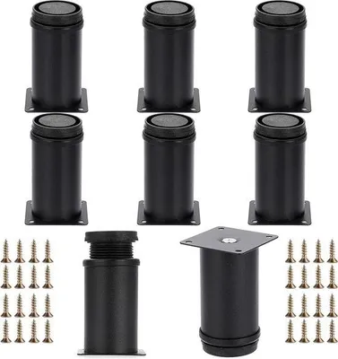 Produktbild von Edelstahl Fuß, höhenverstellbar, 10 cm, schwarz, 8-teilig