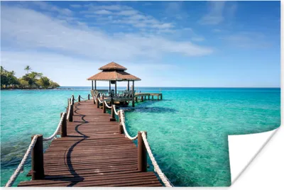 Produktbild von MuchoWow® Poster Meer - Pier - Bar 120x80 cm - Bilder