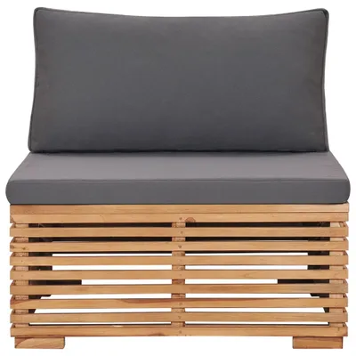 Immagine prodotto di Divano Centrale da Giardino con Cuscino Grigio Massello di Teak