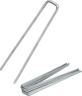 Obrázek produktu pro Kotvy z pozinkované oceli - kolíky do zahrady - pro upevnění v zemi - materiál odolný proti korozi - 25 kusů, délka 200 mm - stříbrná barva