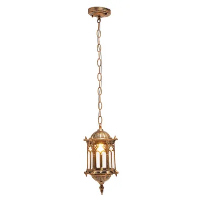 Zdjęcie produktu dla Lampa wisząca zewnętrzna E27 lampa wisząca retro lampa wisząca z łańcuchem wisząca metalowa lampa ogrodowa zewnętrzna latarnia ścienna