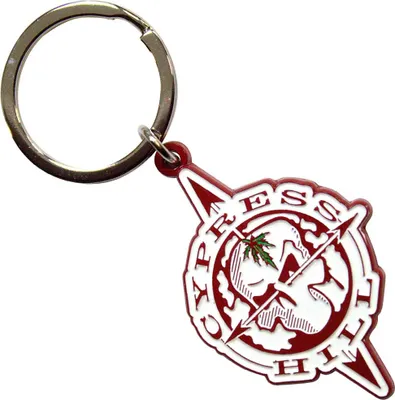 Imagen del producto de Cypress Hill - "Skull Compass". Llavero esmaltado RO12129 (talla única) (blanco/rojo)