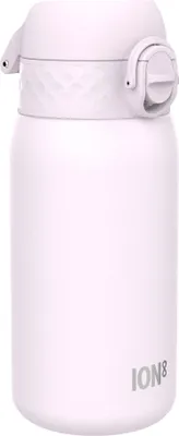 Produktbild von ion8 Kinder Trinkflasche, Edelstahl Leicht 400ml, Nicht Isoliert, Auslaufsicher, Einhandffnung, Sichere Verriegelung, Splmaschinenfest, Klappdeckel, Tragegriff, Leicht zu Reinigen, Lila