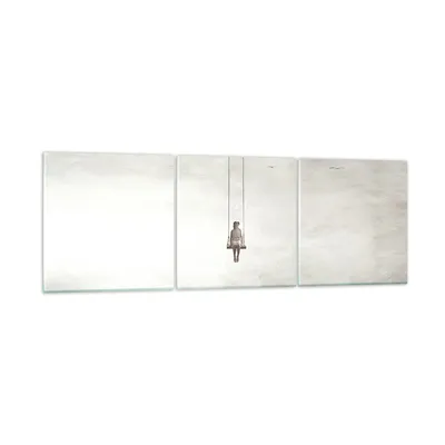 Produktbild von Bilder auf glas - 3 Teile - Schwingen rein Wolken - 120x40cm - Glasbilder - Wandbilder - Bilder - zum Aufhängen bereit - Wanddekoration aus Glas - Glas Bilder - Wandbild auf Glas - GCA120x40-4875