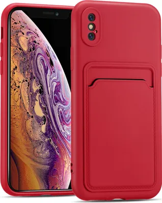 Immagine prodotto di Custodia per cellulare per Apple iPhone X / XS Custodia in silicone con slot per schede Slim Wallet Case, rosso