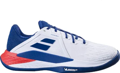 Produktbild von Babolat Propulse Fury 3 Clay Tennisschuhe Sportschuhe weiß/blau/rot 30S24425-1005, Schuhgröße:42 EU