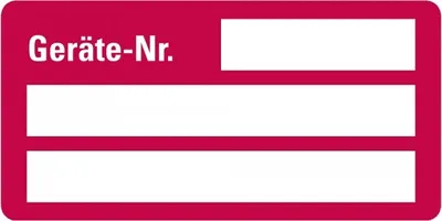 Produktbild von Dreifke® Aufkleber I Inventaretikett Geräte-Nr., rot, Dokumentenfolie, m.Spez...