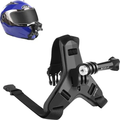 Produktbild von Motorradhelm Kinnriemenhalterung für GoPro, DJI Osmo Action und andere Action-Kameras, Farbe:Schwarz